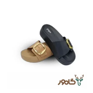 دمپایی سگک مشکی و نسکافه ای پاپا